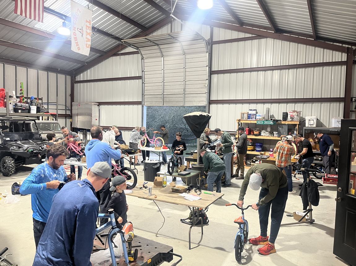 The barn in full swing on build night